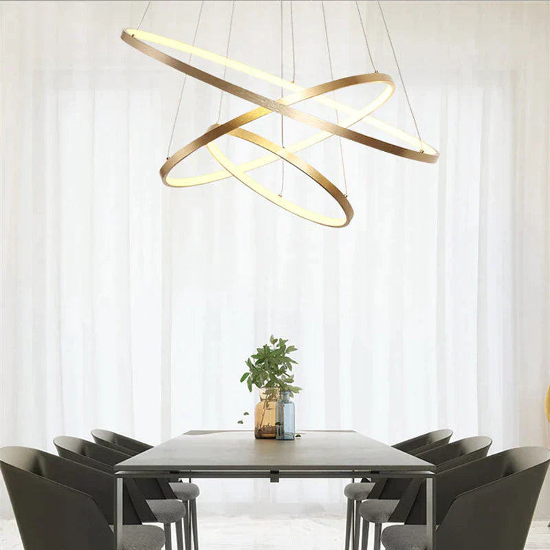 Lustra Led 154W Wonder Gold 3 Segmente Telecomanda Lighting Fixtures