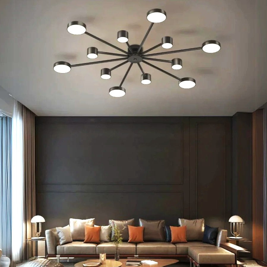 Lustra Led Nordic Style Web Black Echivalent 600W Telecomanda G3867 Led Ceiling Light