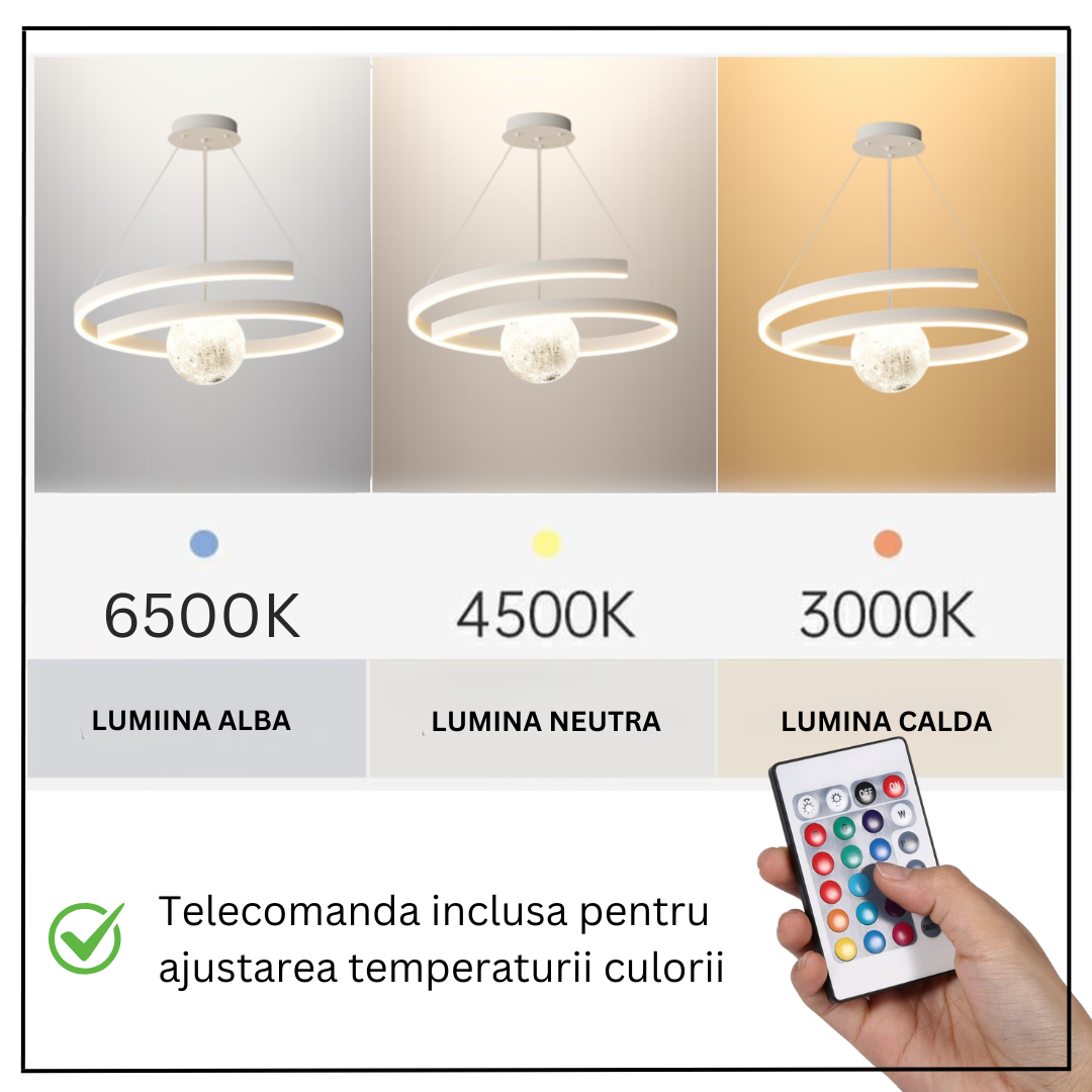 Lustra LED Suspendata INFINITY SPHERE Alba Echivalent 500W ALBA Lighting Fixtures
