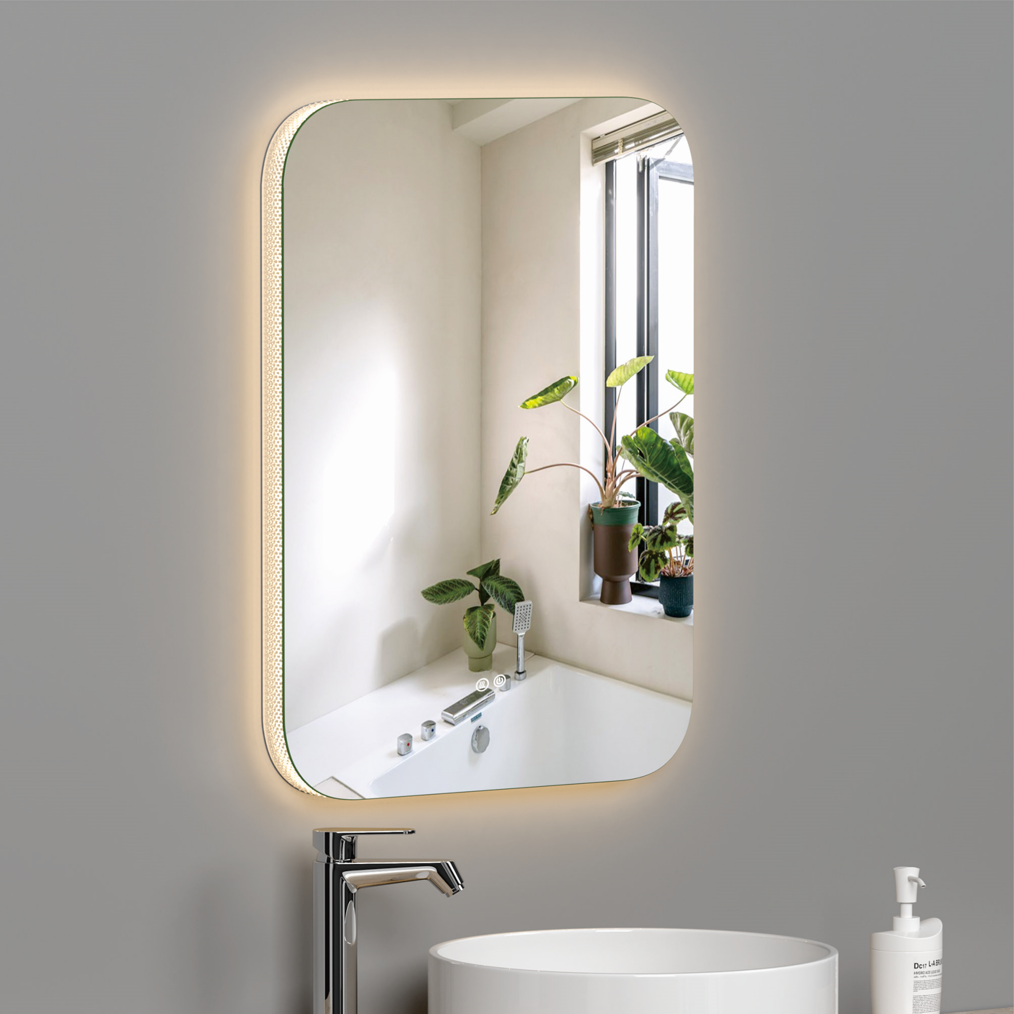 Oglinda Led 60X80Cm 3 Lumini Dezaburire Si Touch Od003 Mirror