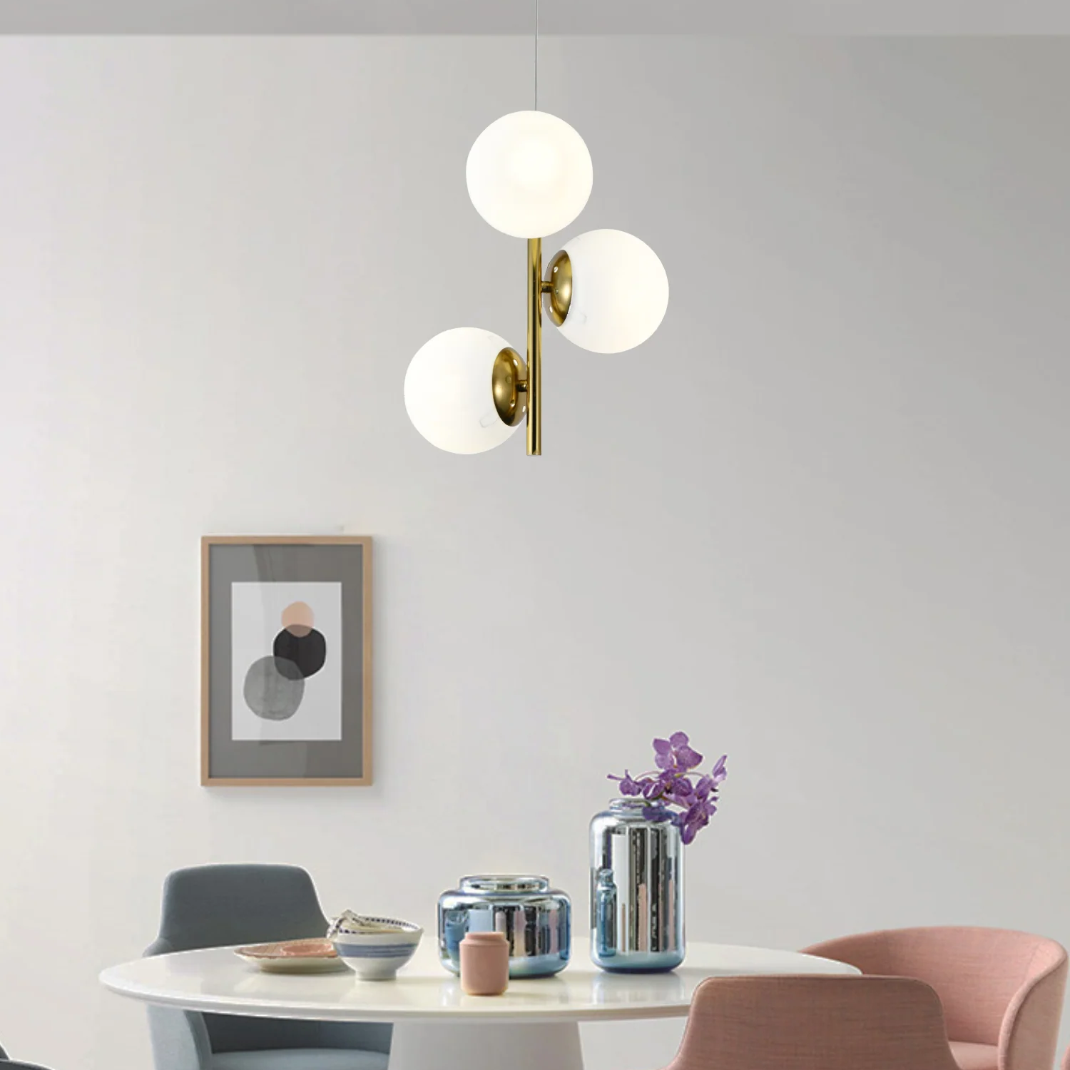 Pendul DIONIS Gold Abajur Mat 3xE27 Chandeliers