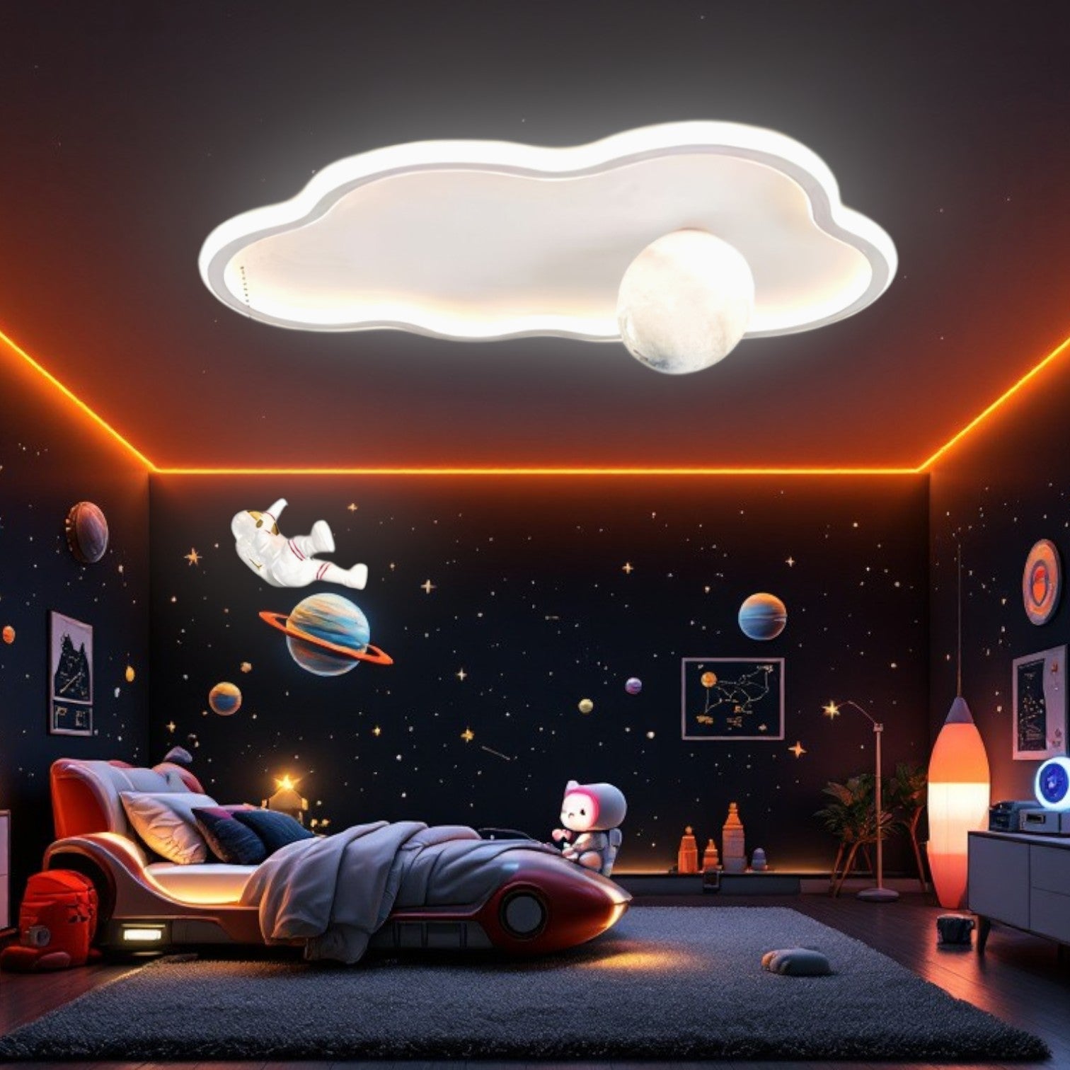 Lustra LED 144W Moonwalk Cloud Telecomanda Echivalent 400W