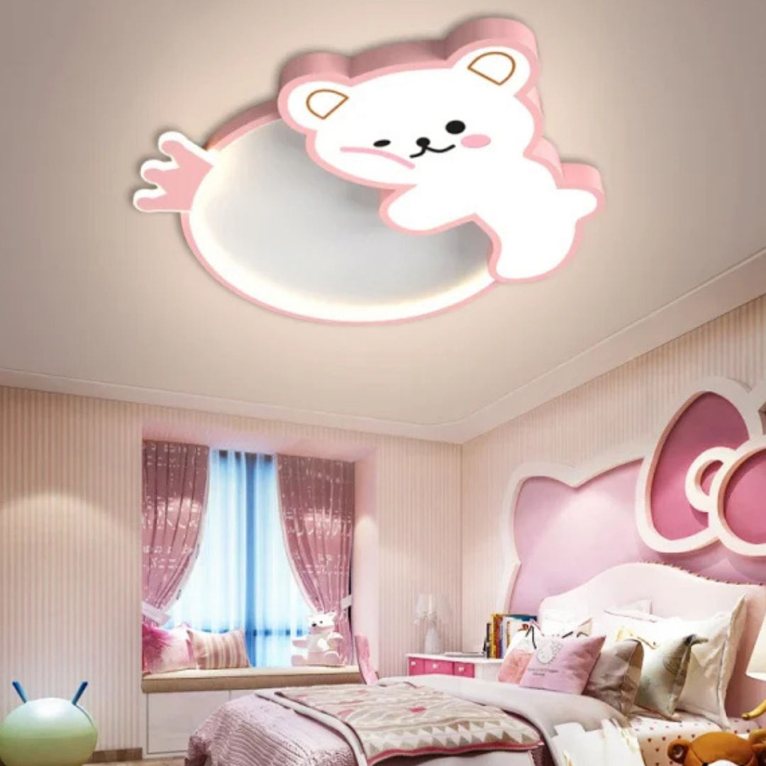 Lustra LED 96W Happy Bear cu Telecomanda Echivalent 400W KIDS Lighting Fixtures