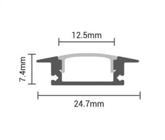 Profil Banda LED Incastrabil Negru cu Dispersor Negru 2M PROFIL INCASTRABIL / NEAGRA LED Strips