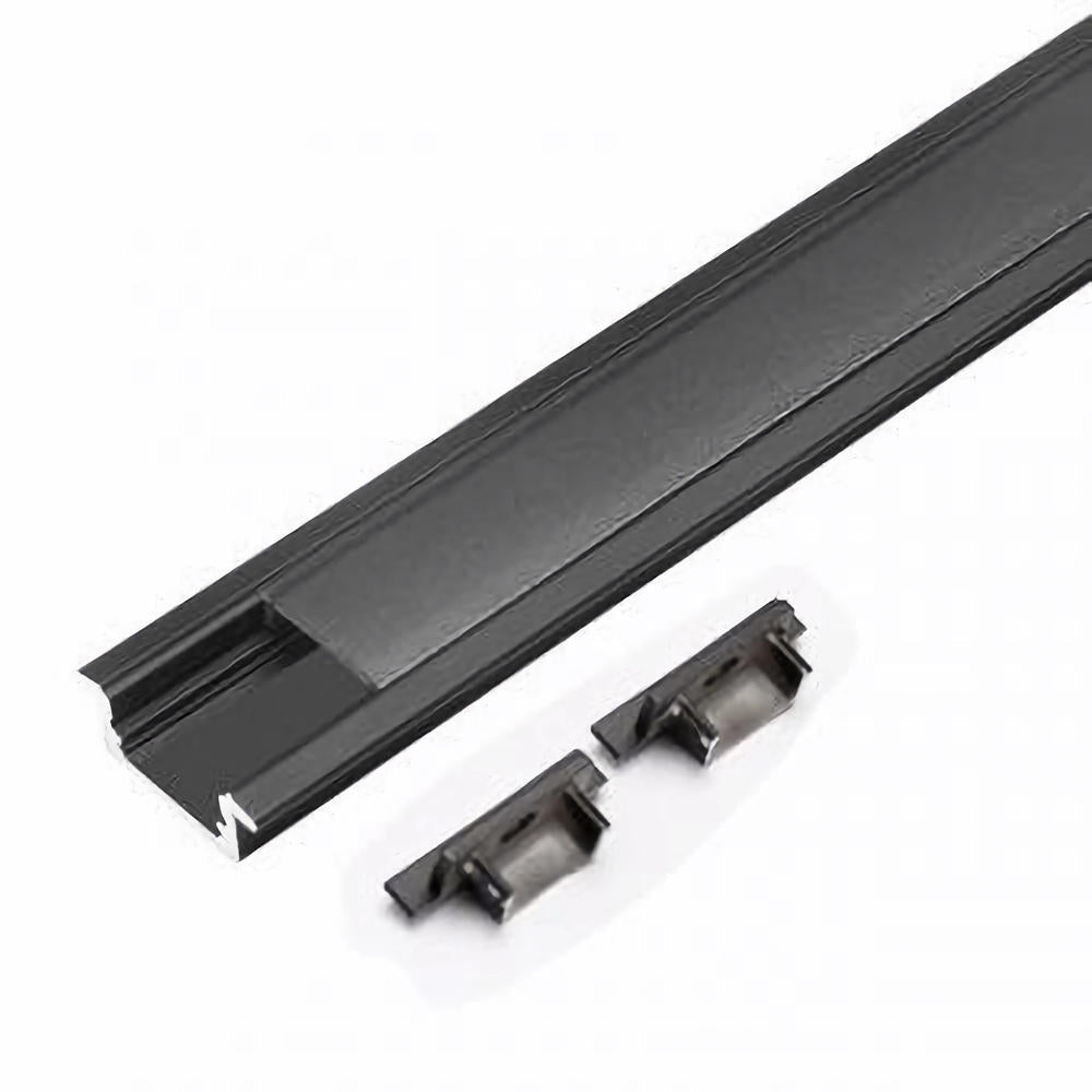 Profil LED Incastrat Negru 2 METRI cu Dispersor Negru LED Strips