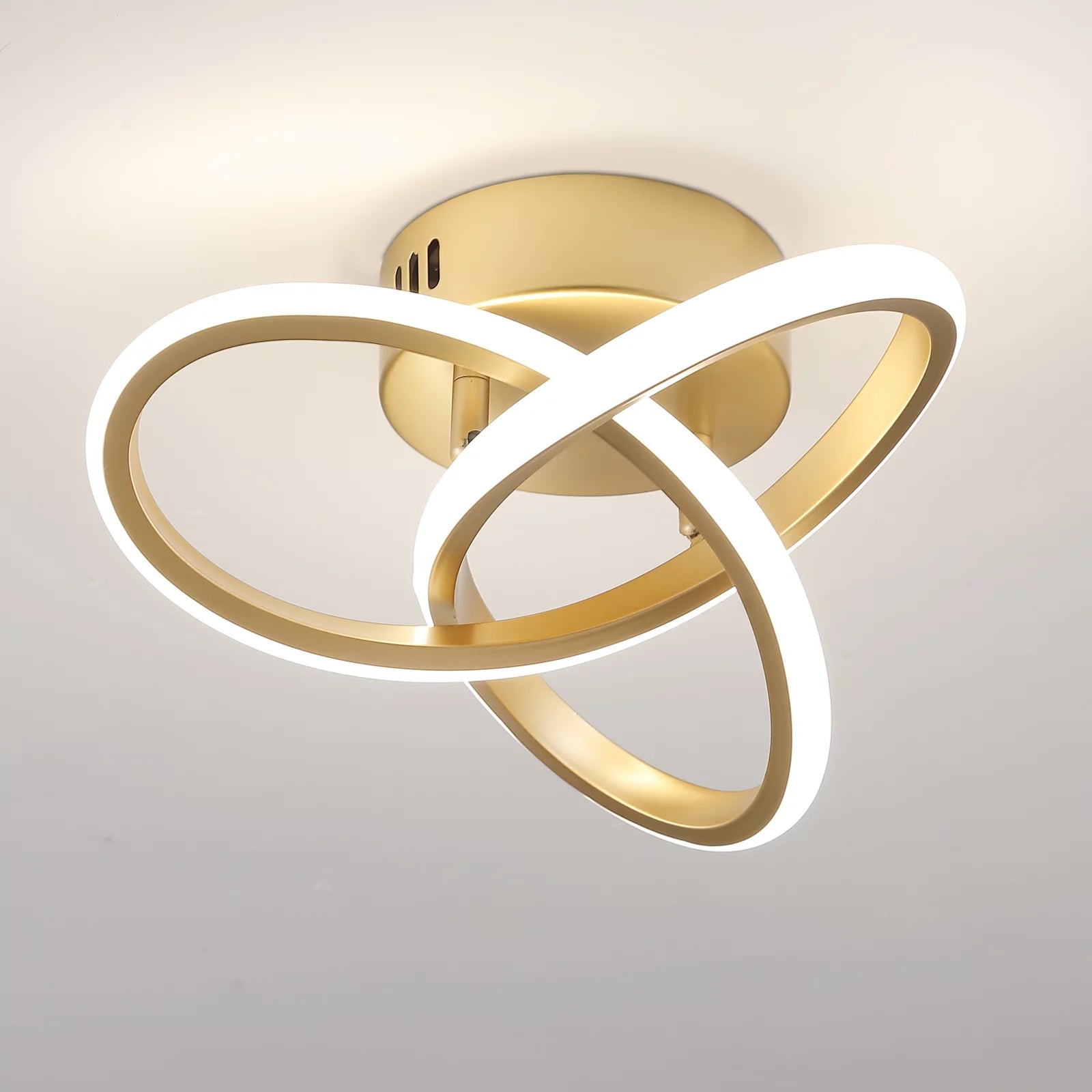 Lustra LED 48W TWO RINGS GOLD Echivalent 200W
