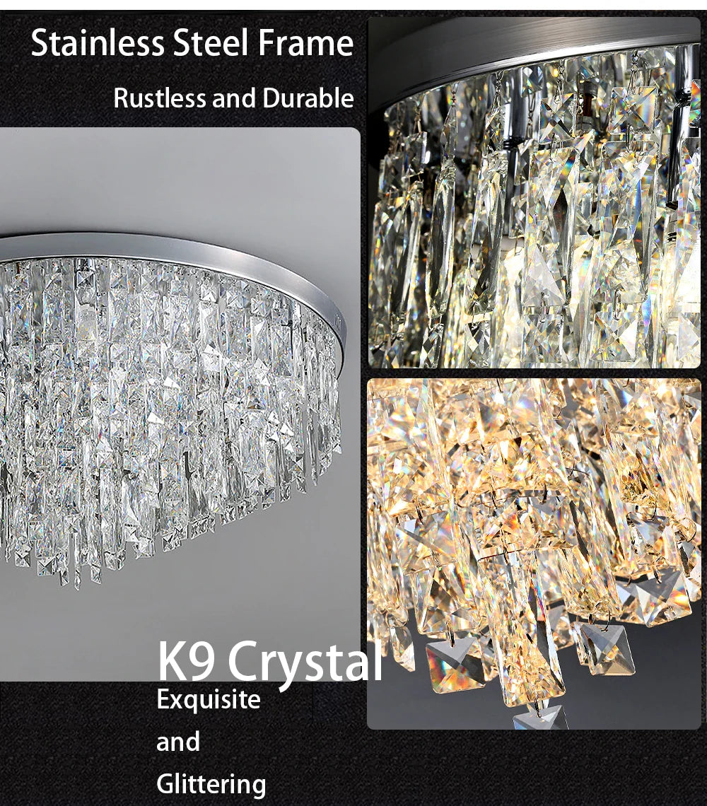 Candelabru Cristal MARY Silver 50cm Telecomanda ARGINTIE / 50CM / CRISTAL Chandeliers