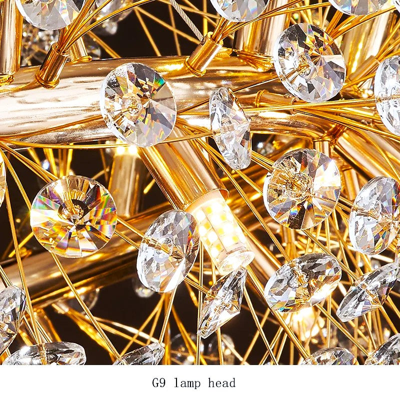Lustra Suspendata Crystal Dandelion Gold LINIAR