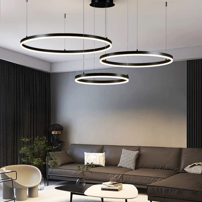 Lustra Led Wonderland Black 3 Segmente Mobile Telecomanda - 30 + 40 + 60Cm Lighting Fixtures