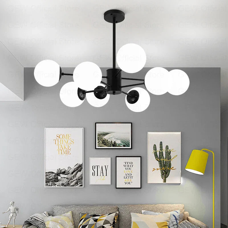 Lustra Abajur Mat Black 8Xe27 4 + 4 Bk Chandeliers