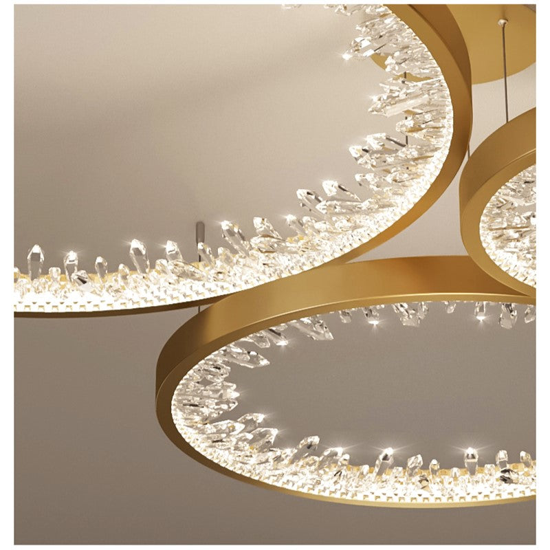 Lustra Led Ice-Age Gold 3 Segmente Mobile Echivalent 800W Lighting Fixtures