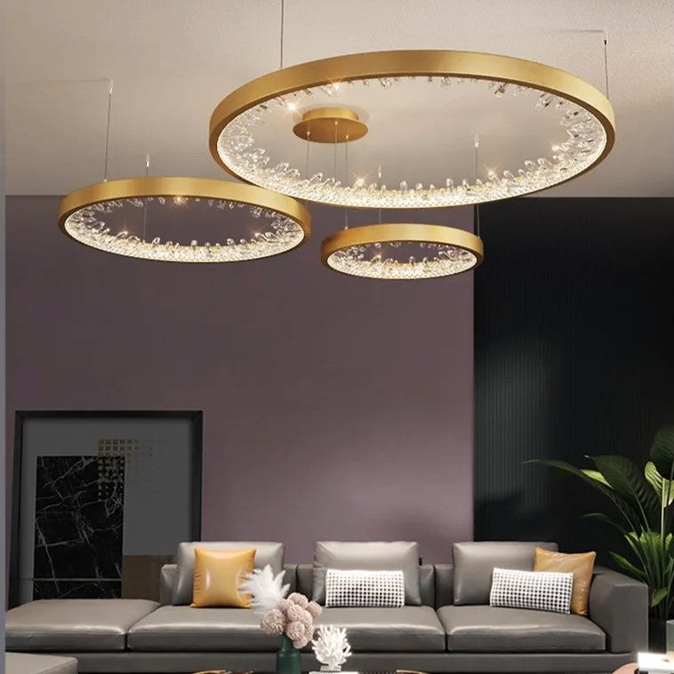 Lustra Led Ice-Age Gold 3 Segmente Mobile Echivalent 800W Lighting Fixtures