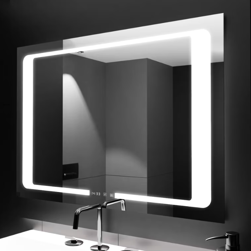 Oglinda Led 90X60Cm Cu Functie Dezaburire Touch Senzor Si Ceas W32 Mirror