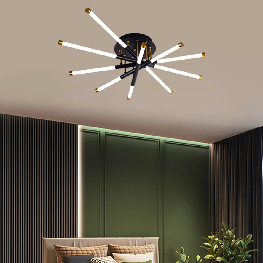 Lustra Led Linnes Style Black + Gold Echivalent 400W Telecomanda Led Ceiling Light