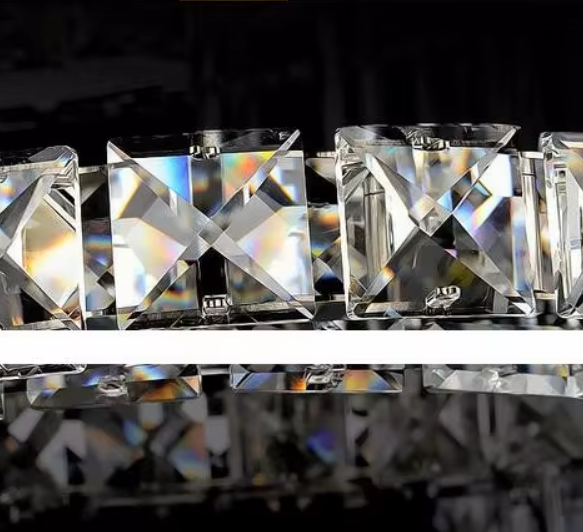 Lustra Led 2 + 2 Circle Chrome Cristal Telecomanda Echivalent 400W Chandeliers Crystal