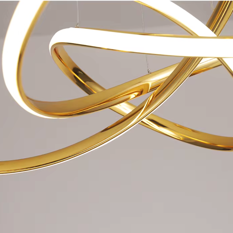 Lustra Led Suspendata Eternity Gold Echivalent 800W Telecomanda Lighting Fixtures