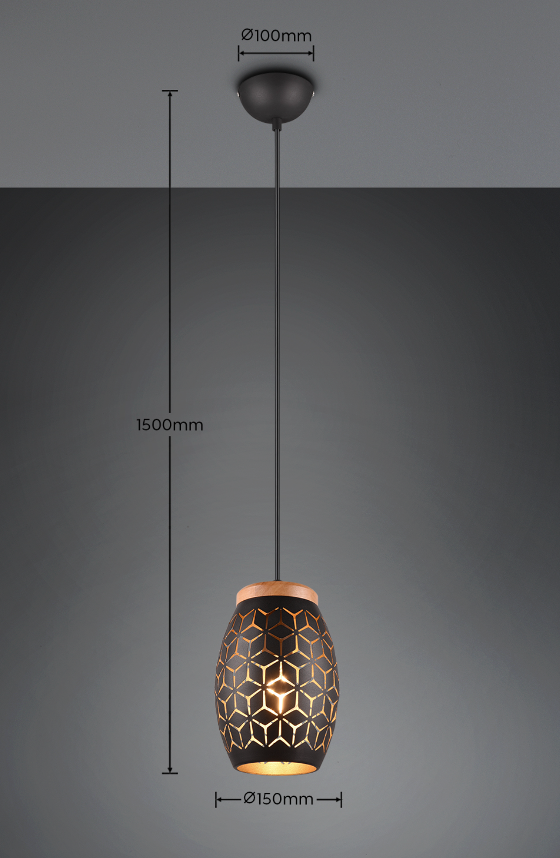 Pendul BIDAR 1x E27 Black NEAGRA / VINTAGE SI RETRO DESIGN Lighting Fixtures