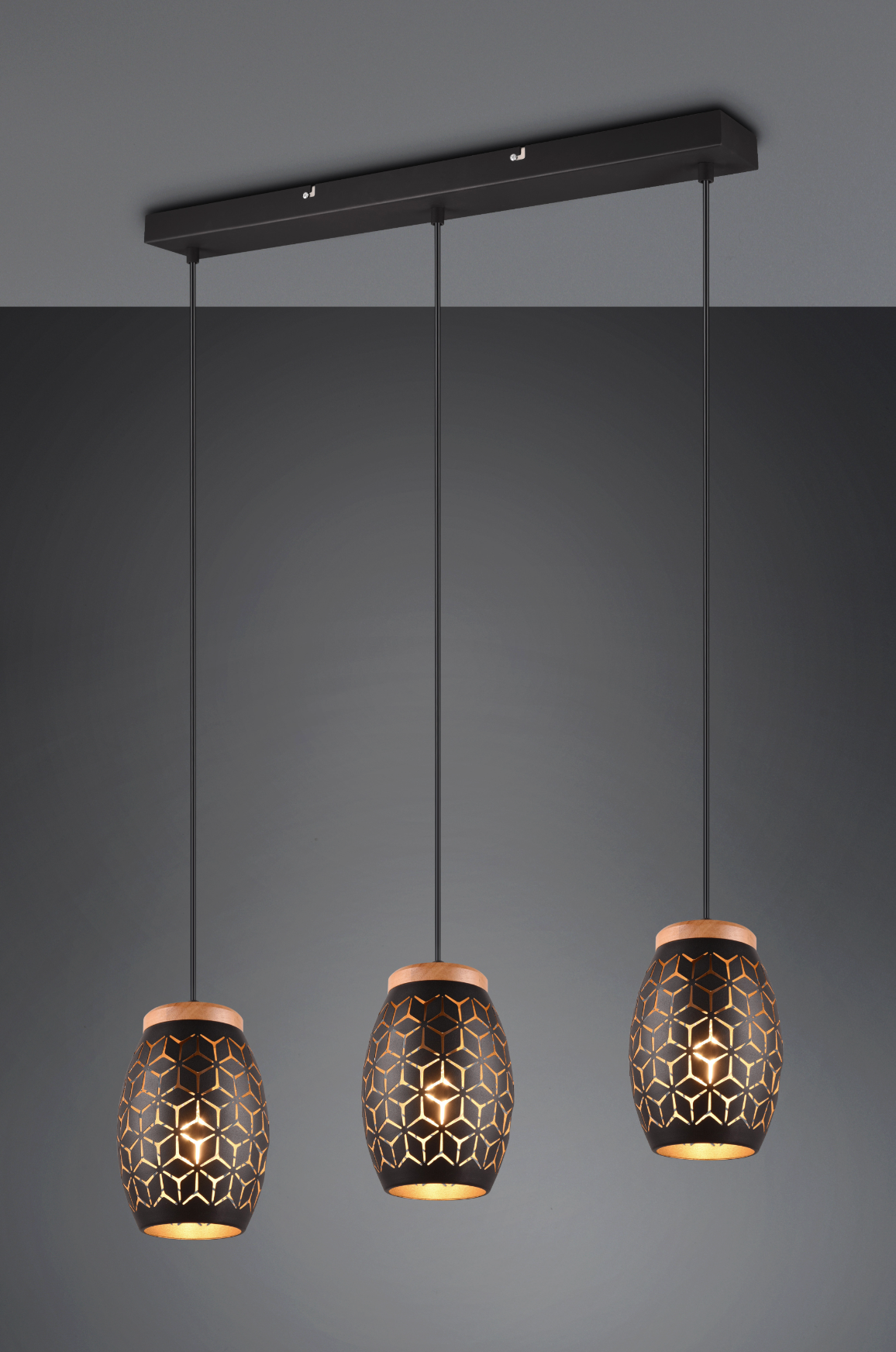 Lustra Suspendata 3xE27 BIDAR Neagra NEAGRA / VINTAGE SI RETRO DESIGN Lighting Fixtures