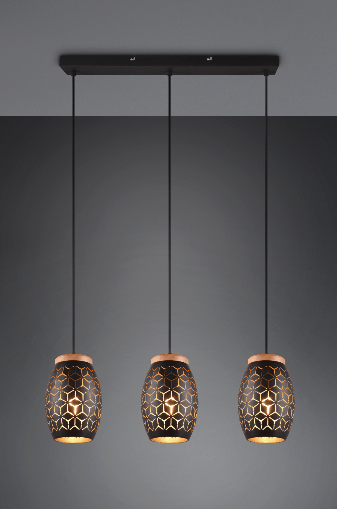 Lustra Suspendata 3xE27 BIDAR Neagra NEAGRA / VINTAGE SI RETRO DESIGN Lighting Fixtures