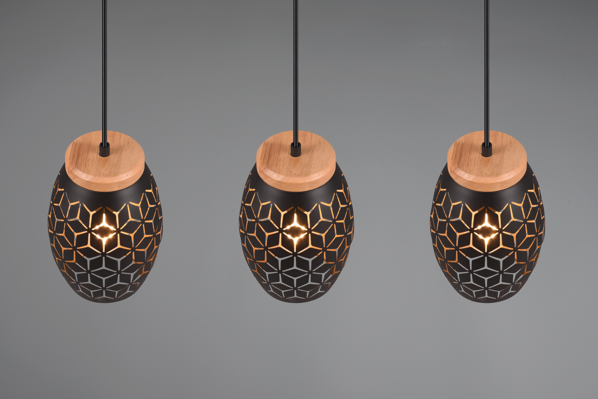 Lustra Suspendata 3xE27 BIDAR Neagra NEAGRA / VINTAGE SI RETRO DESIGN Lighting Fixtures