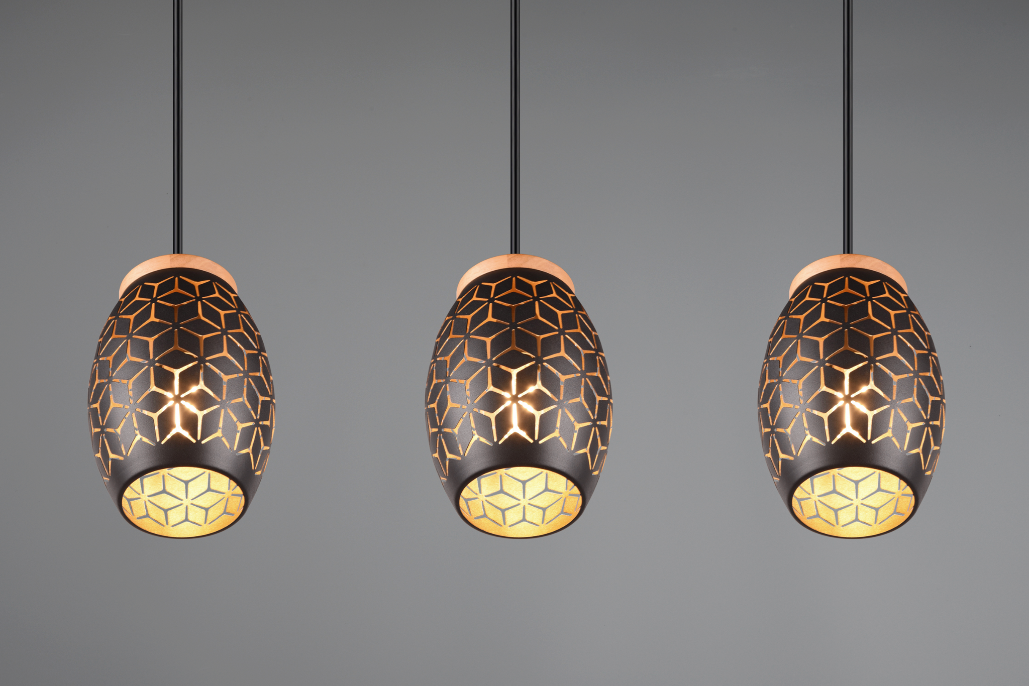 Lustra Suspendata 3xE27 BIDAR Neagra NEAGRA / VINTAGE SI RETRO DESIGN Lighting Fixtures