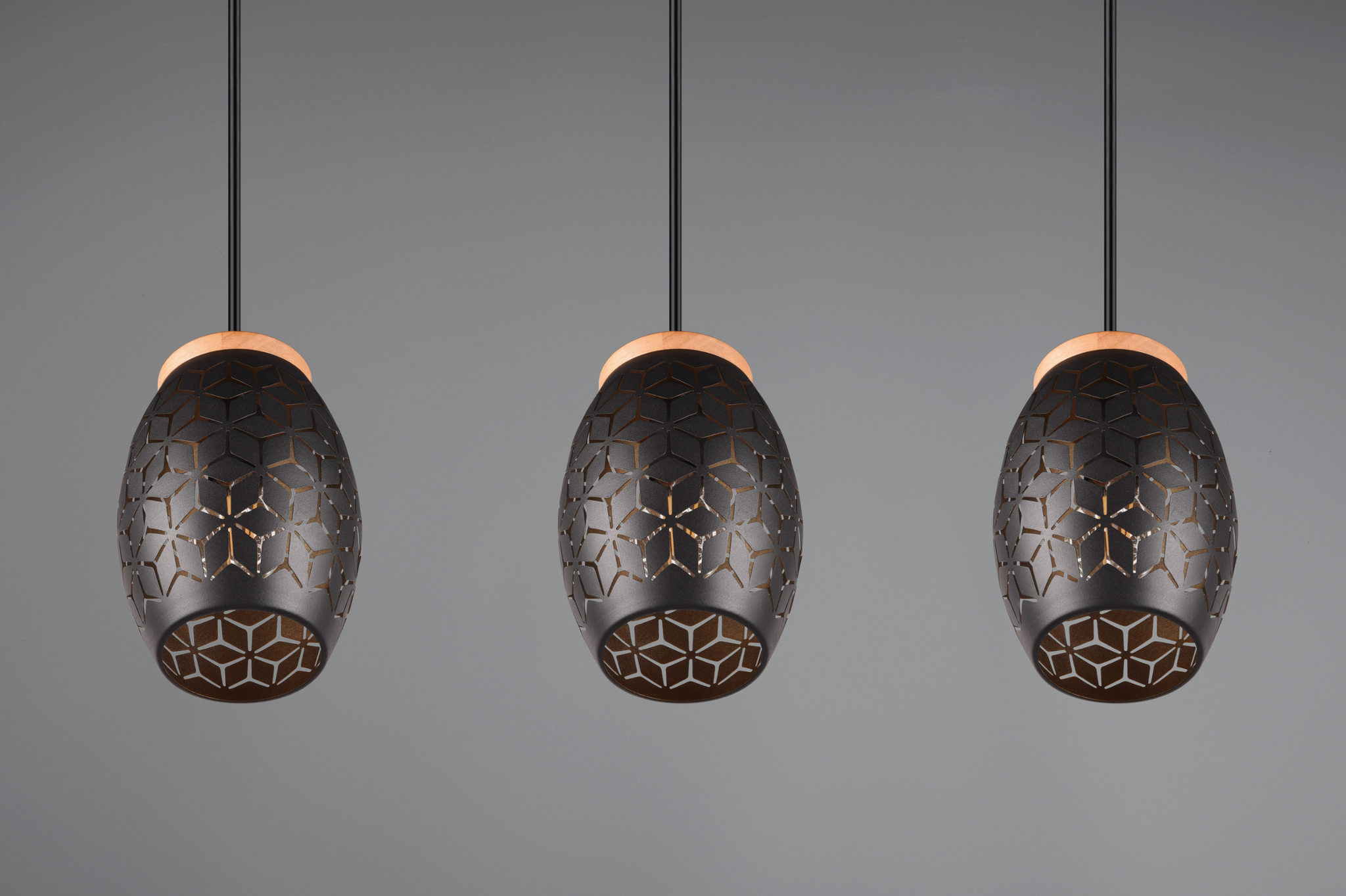 Lustra Suspendata 3xE27 BIDAR Neagra NEAGRA / VINTAGE SI RETRO DESIGN Lighting Fixtures