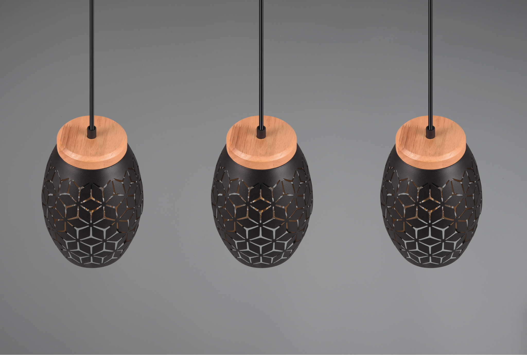 Lustra Suspendata 3xE27 BIDAR Neagra NEAGRA / VINTAGE SI RETRO DESIGN Lighting Fixtures