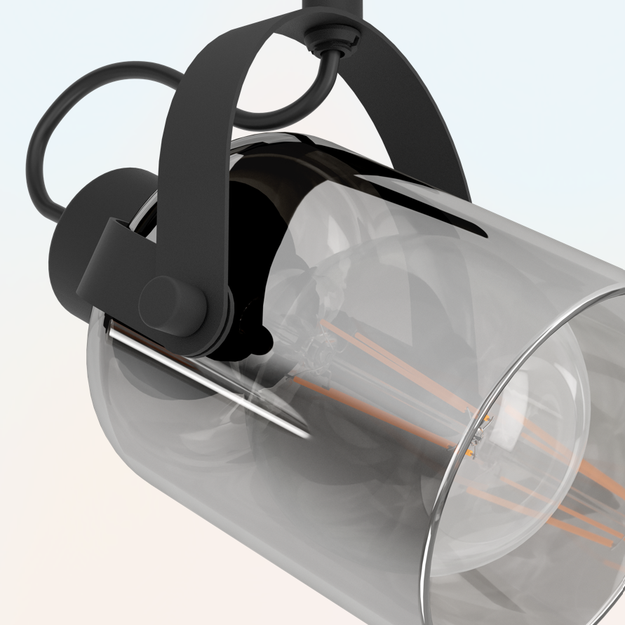 Lustra Cu 2 Spoturi Reglabile Black BERREGAS 44CM Lighting Fixtures