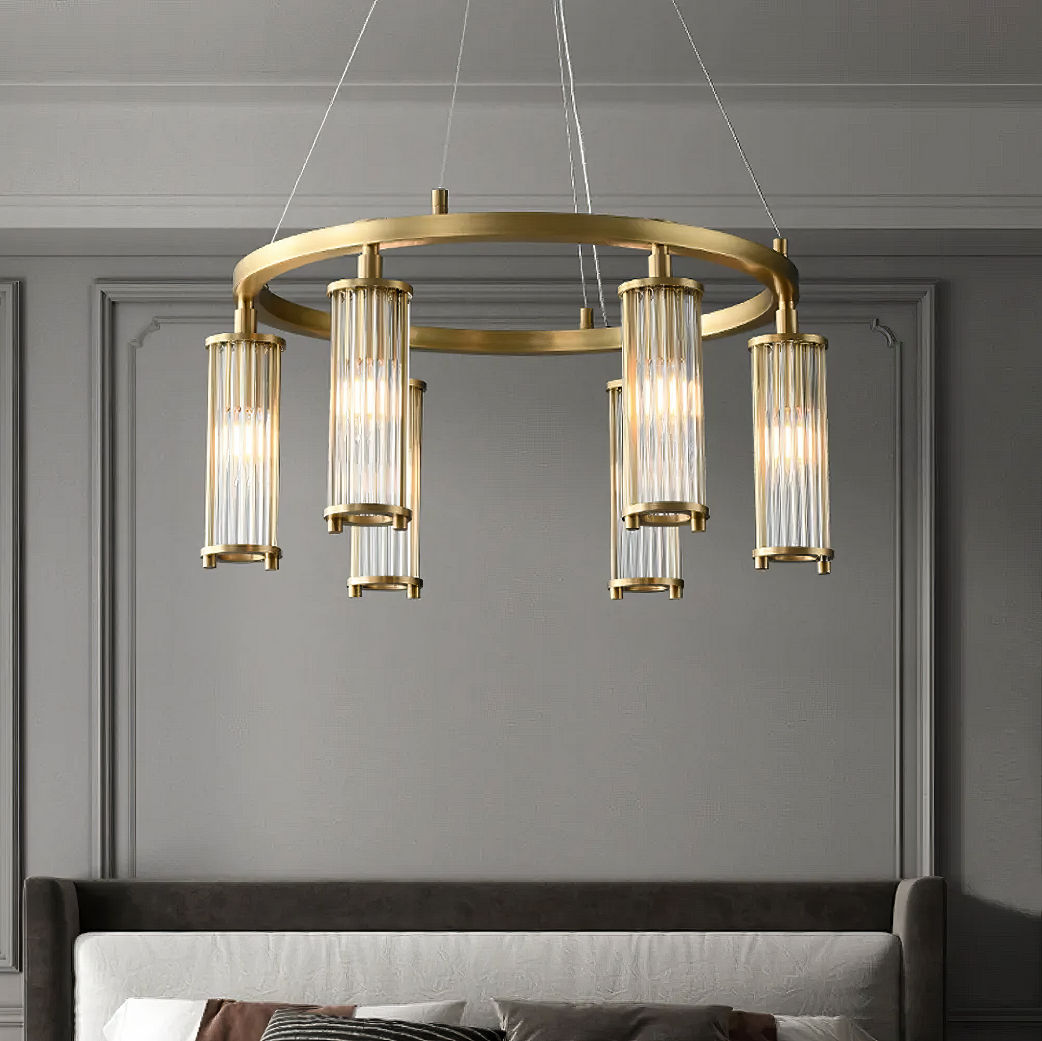 Lustra Suspendata LEXA ROUND 6xE14 Gold