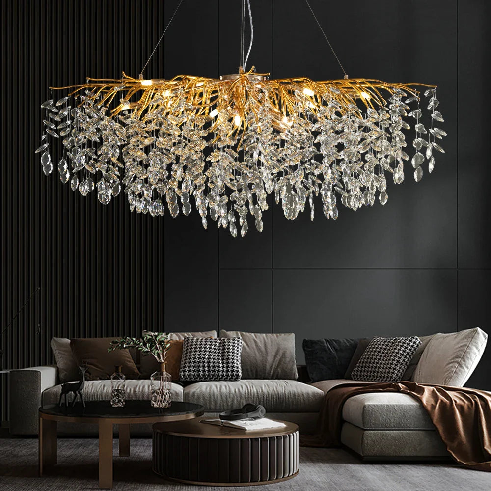 Candelabru Cristal LUXURY 120x45cm Golden Klara AURIE / CRISTAL / 120X45CM Chandeliers Crystal