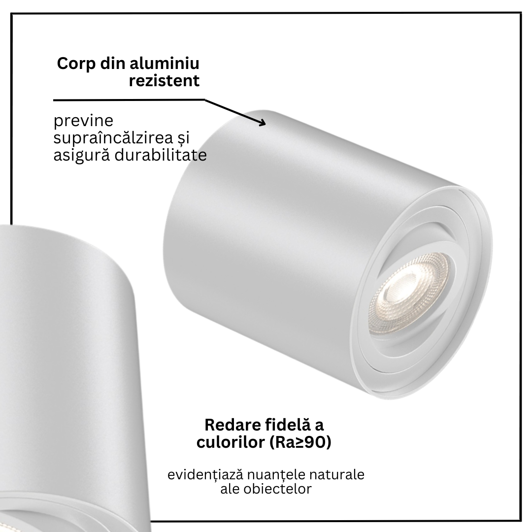 Spot Aplicat Cilindric Alb Dulie Gu10 10CM SPOT LED APLICAT / GU10 / ALBA led ceiling light