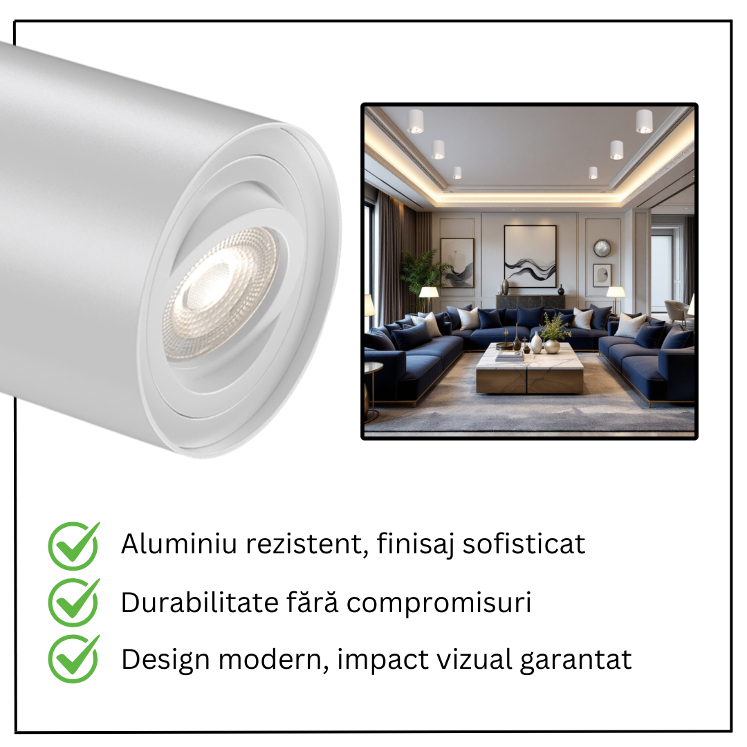 Spot Aplicat Cilindric Alb Dulie Gu10 10CM SPOT LED APLICAT / GU10 / ALBA led ceiling light