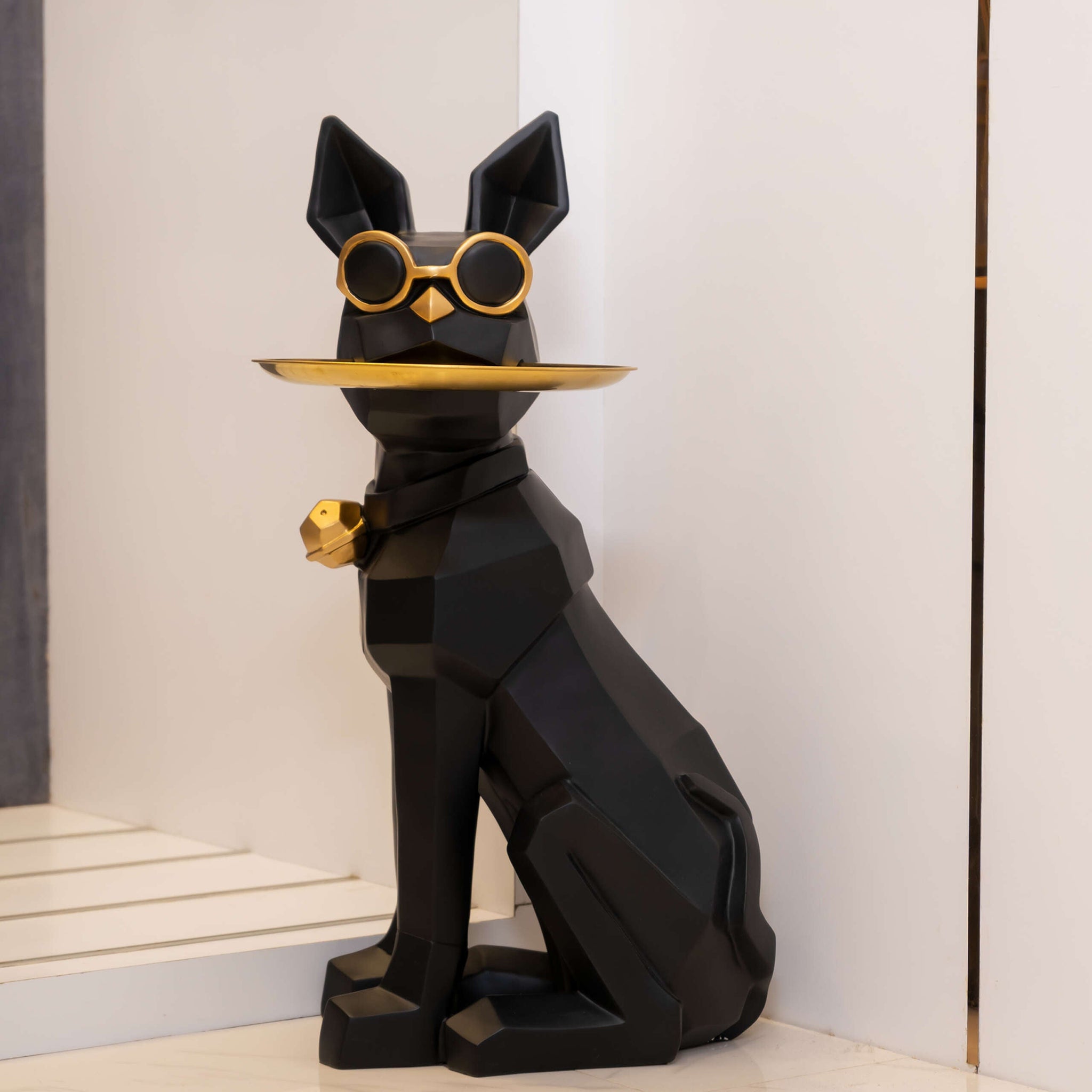 Statueta Decorativa Geometrica Obsidian Bulldog 68CM STATUETA / NEAGRA