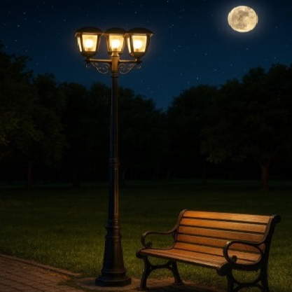 Stalp De Gradina Tip Felinar Negru 3xE27 220CM STALP ORNAMENTAL GARDEN POLE