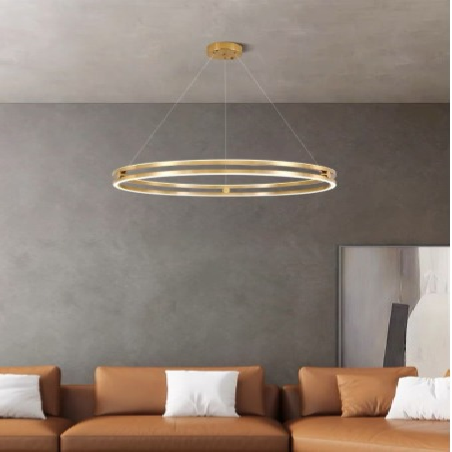 Lustra LED Maxi Ring Gold Suspendata Echivalent 800W Telecomanda AURIE / SUSPENDATE / 60CM Lighting Fixtures