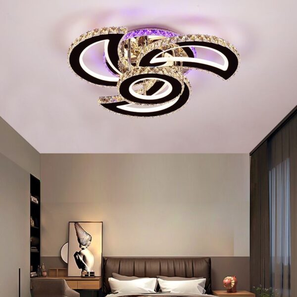 Lustra Led 144W 3 + 1 Matrix Rgb Cristal Telecomanda Lighting Fixtures