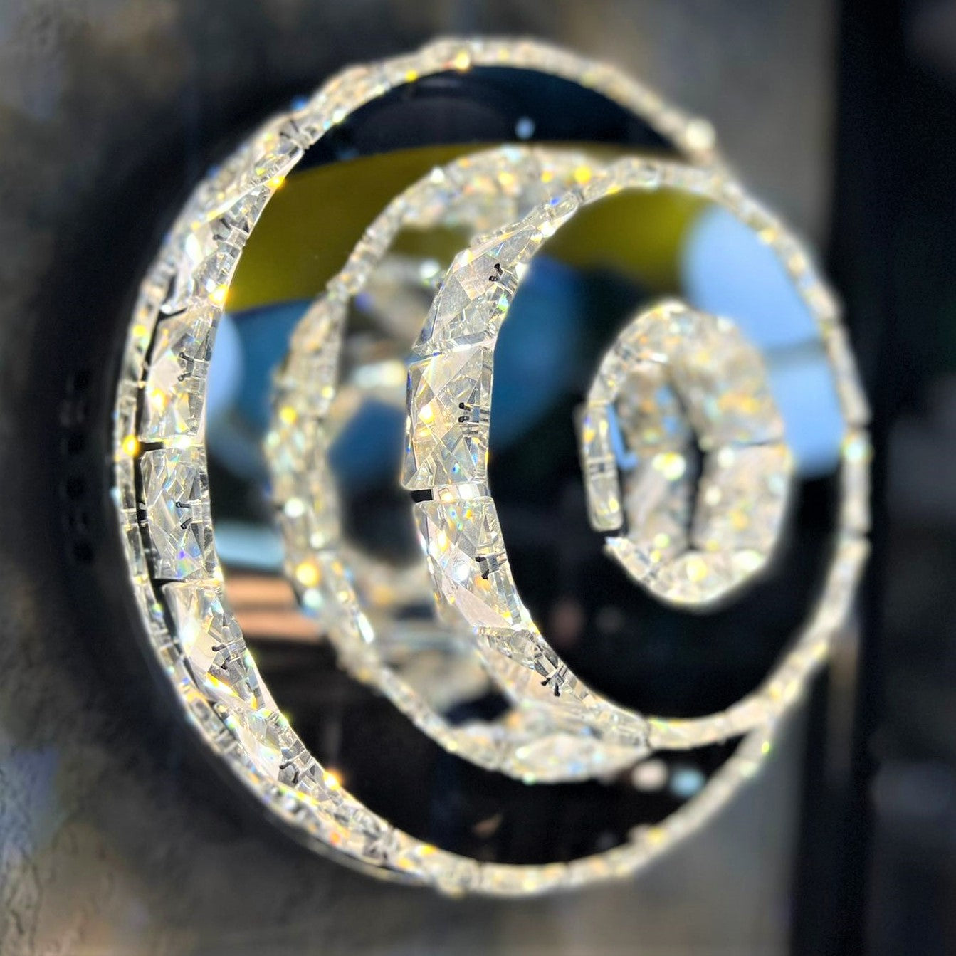 Lustra Led Cristal Double Circle Echivalent 200W Lighting Fixtures