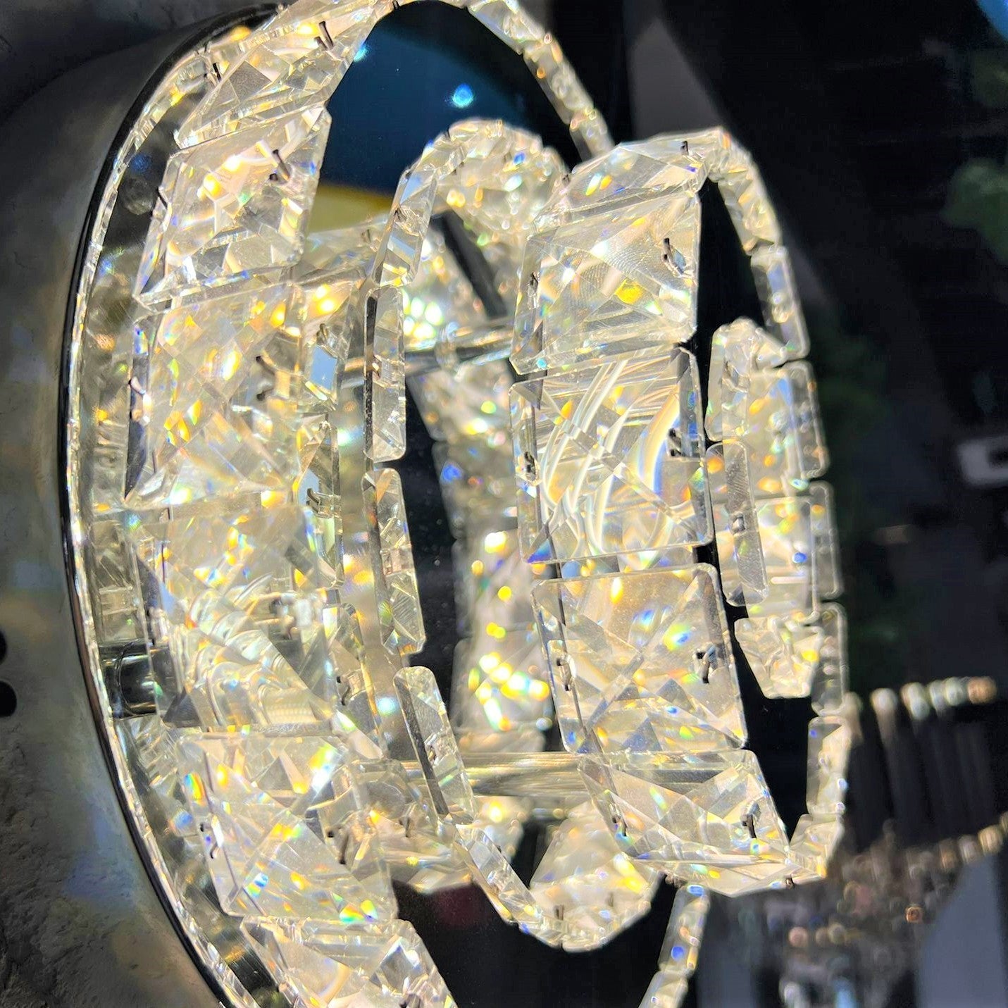 Lustra Led Cristal Double Circle Echivalent 200W Lighting Fixtures