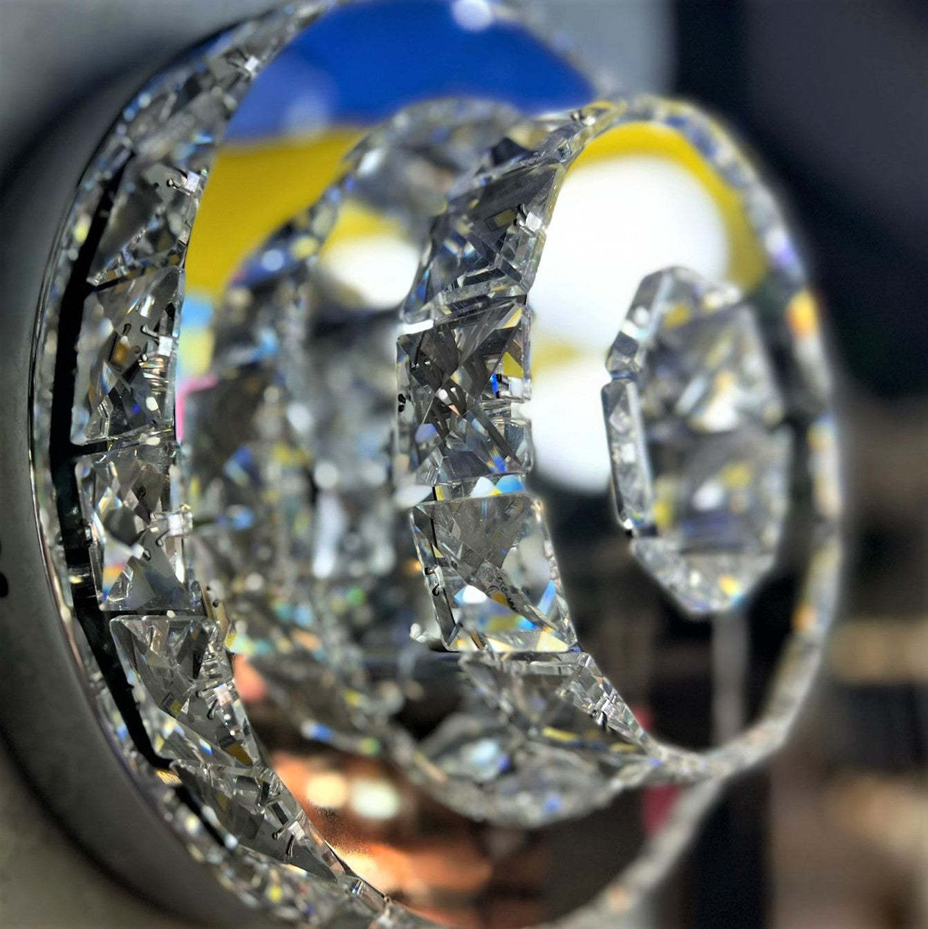 Lustra Led Cristal Double Circle Echivalent 200W Lighting Fixtures