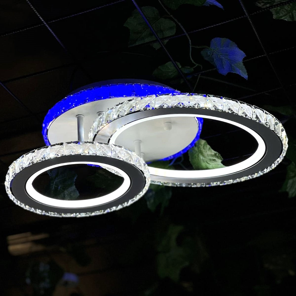 Lustra LED 106W 1+1 CIRCLE RGB ALB Cristal Telecomanda