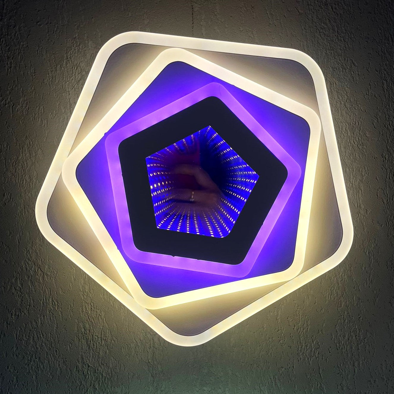 Aplica LED GALAXY 3D Pentagon RGB Echivalent 300W