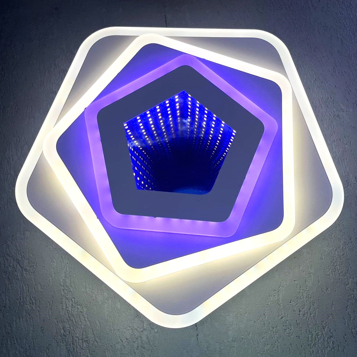Aplica LED GALAXY 3D Pentagon RGB Echivalent 300W
