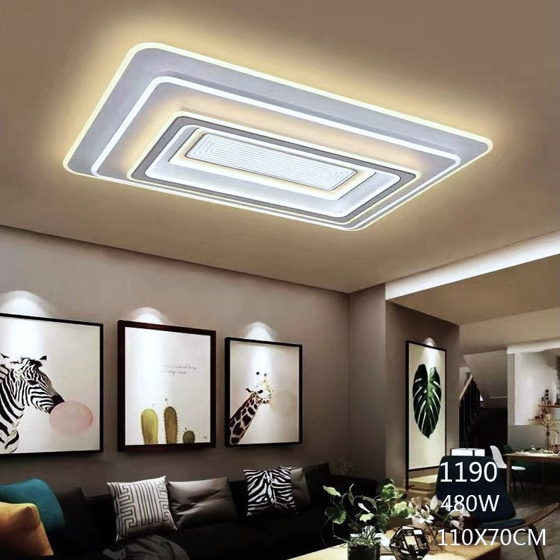 Lustra Led Dreptunghiulara 110X70Cm Echivalent 1200W Telecomanda Lighting Fixtures