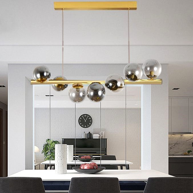 Lustra Abajur Fumuriu Gold Liniara Dx220-7 Chandeliers