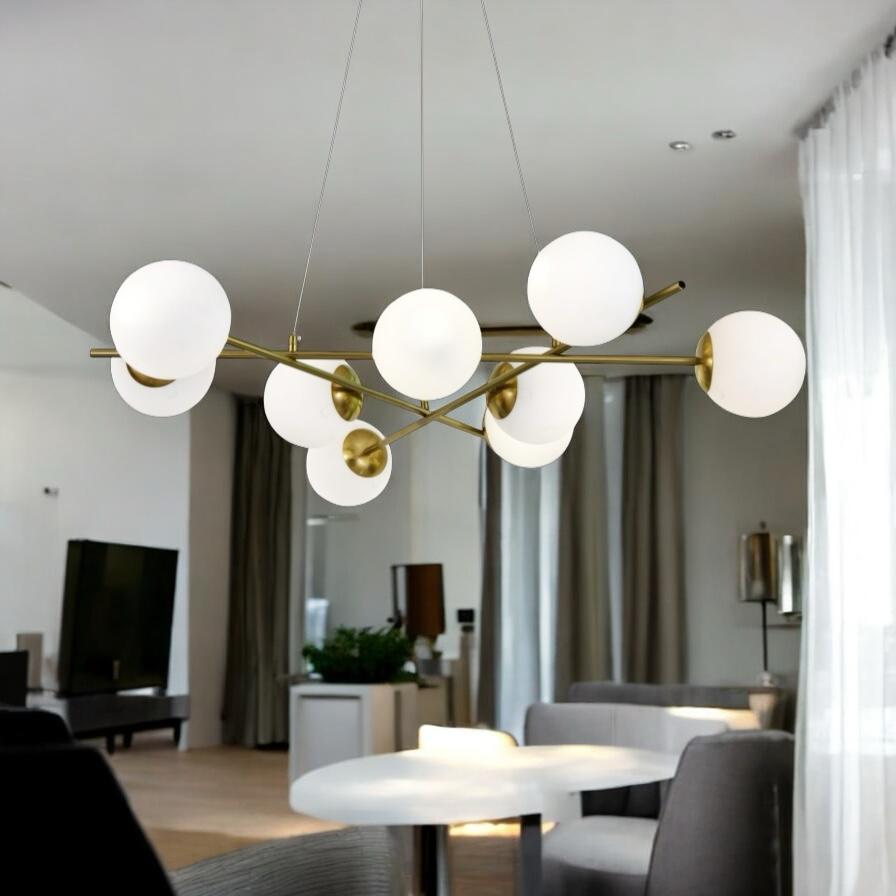 Lustra Abajur MAT GOLD 9xE27 F0010/9 AURIE / ABAJUR Chandeliers