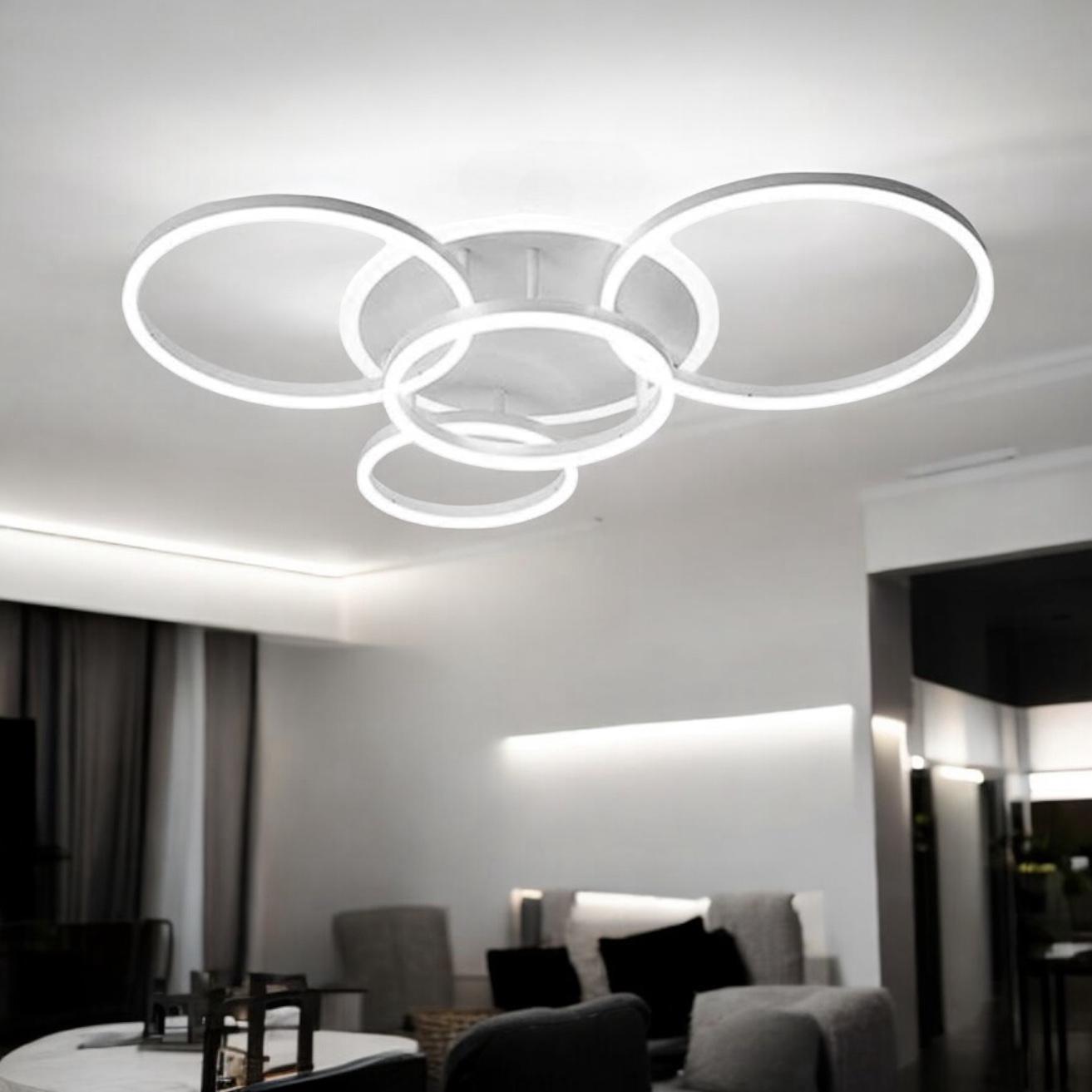 Lustra LED 234W CIRCLE White Luxury Echivalent 1200W Telecomanda CIRCLE DESIGN / ALBA / 98CM Lighting Fixtures