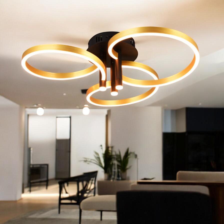 Lustra LED Luxury ShineShift Black + Gold Echivalent 500W NEGRU + AURIU / MINIMALIST DESIGN Lighting Fixtures