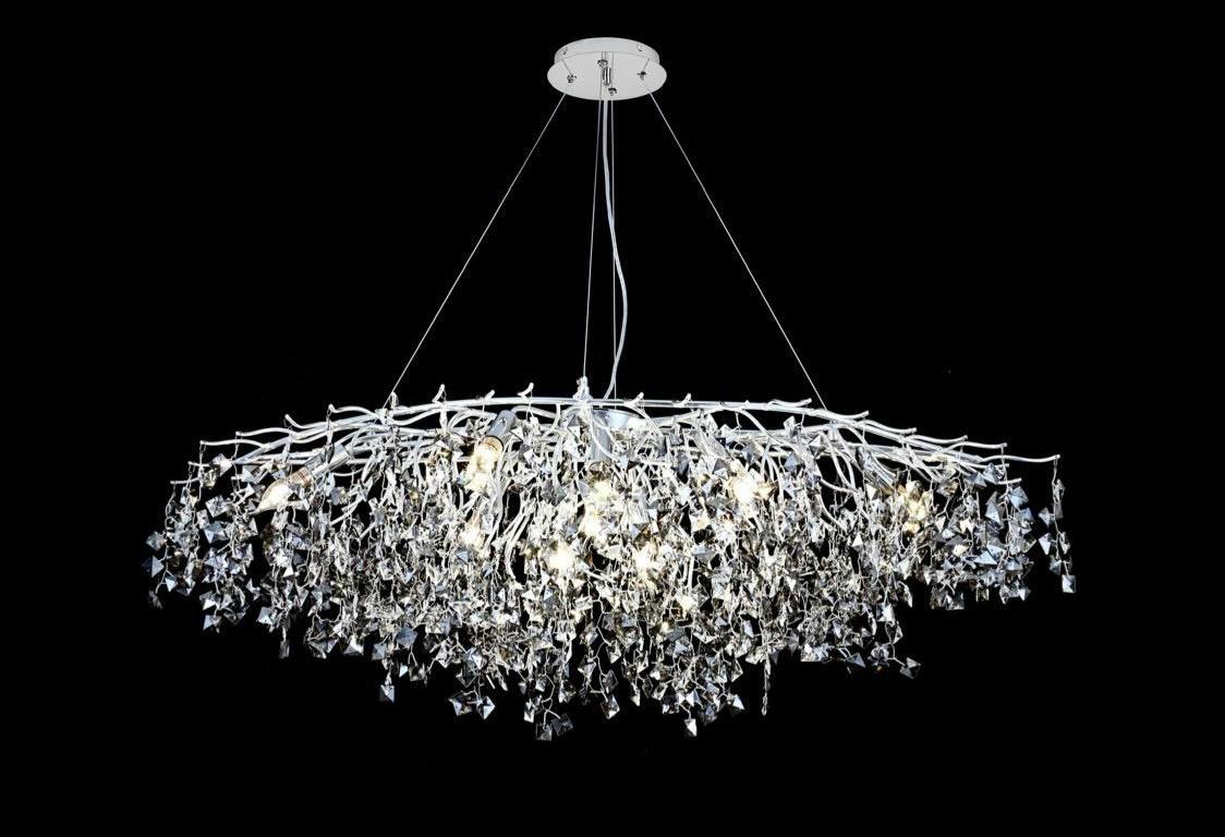 Candelabru Cristal LUXURY Silver SOFT 120x55cm ARGINTIE / 120X55CM / LUXURY Chandeliers Crystal