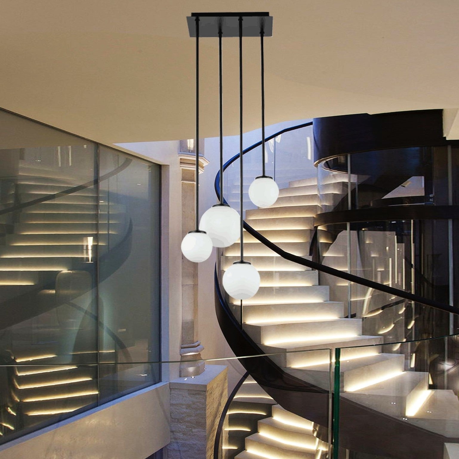 Lustra Abajur MAT Black SIGMA 4xE27 NEAGRA / ABAJUR Chandeliers