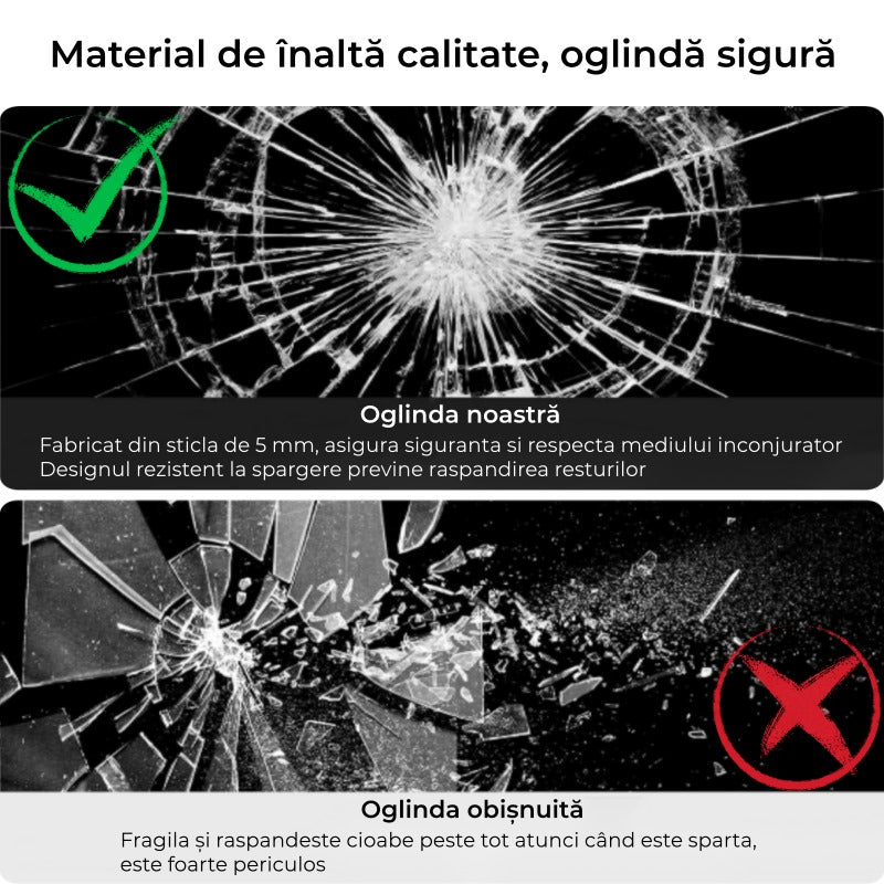 Oglinda Rotunda Neagra 60cm cu Dezaburire Touch si 3 Lumini NEAGRA / 60CM LED MIRROR